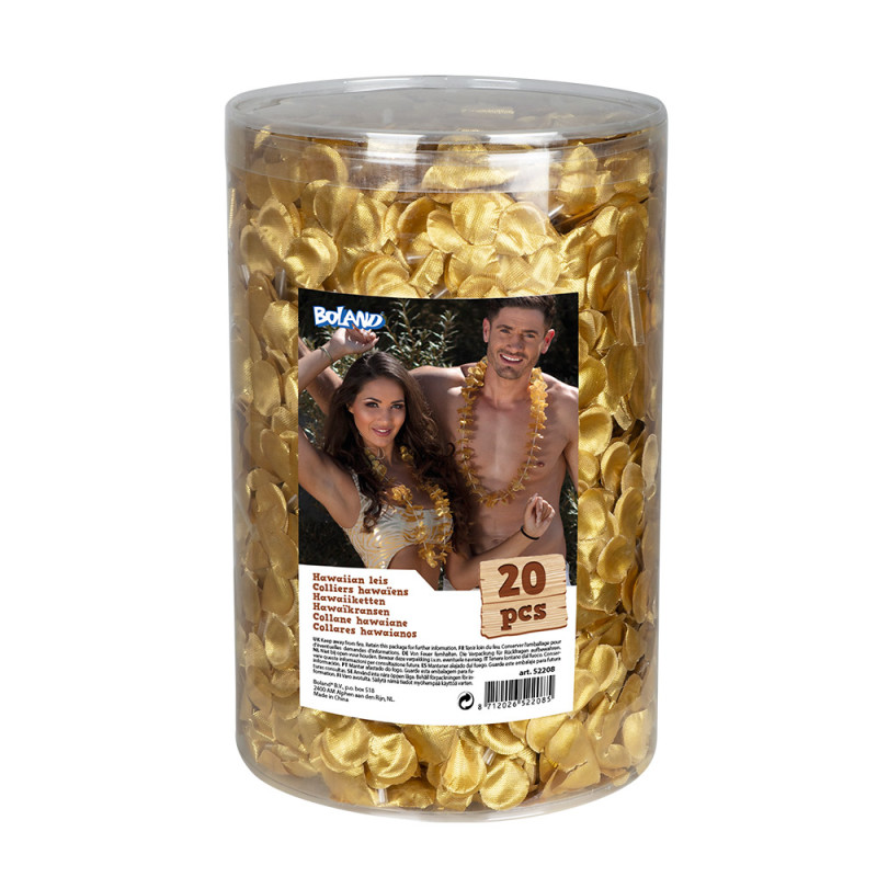 Sada 20 zlatých havajských vencov